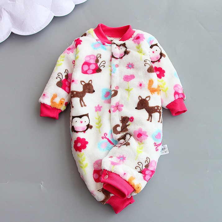 Bộ Đồ Liền Thân Cotton Dài Tay Thời Trang Mùa Đông Xinh Xắn Dành Cho Bé 0-18 Tháng LuckyCandy