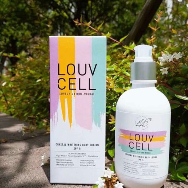 Dưỡng thể trắng da Louv Cell Crystal Whitening Body Lotion SPF5 Hàn Quốc