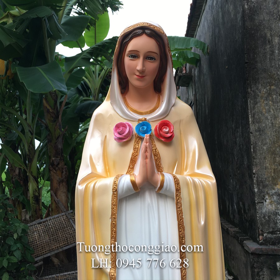 Tượng Đức Mẹ Maria Hoa Hồng 100cm composite