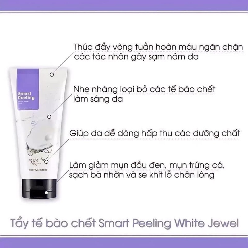 [Chính hãng] Tẩy da chết ngọc trai Thefaceshop trắng da Smart Peeling 120ml  - làm sáng da làm mịn màng làn da