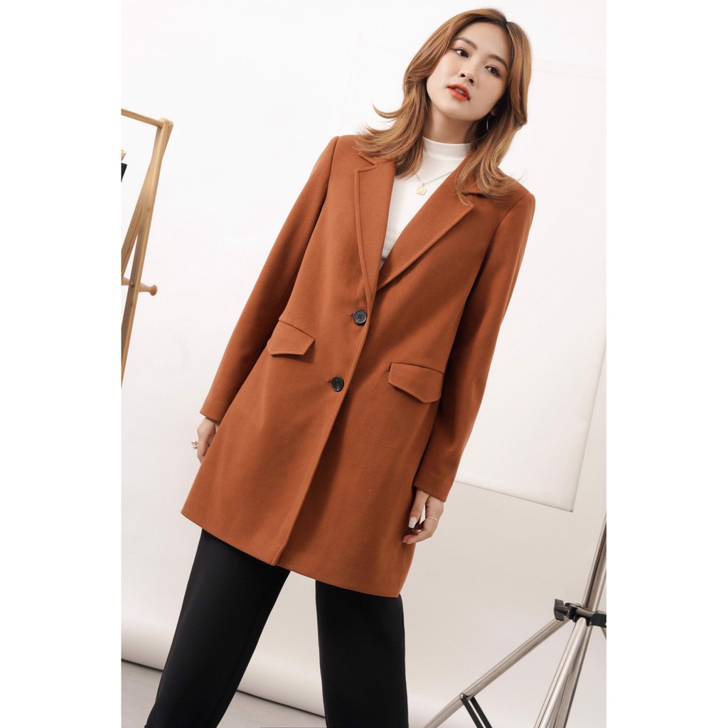 Áo khoác Coat dạ cổ 2 ve 1 hàng khuy 0KH10303 ADORE DRESS