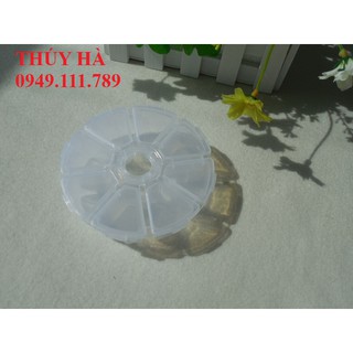 Hộp tròn 8 ô đựng đồ, đựng fan mi, mi rời, mi hủ, đựng trang sức và phụ kiện_keo nối mi_dụng cụ nối mi_THÚY HÀ