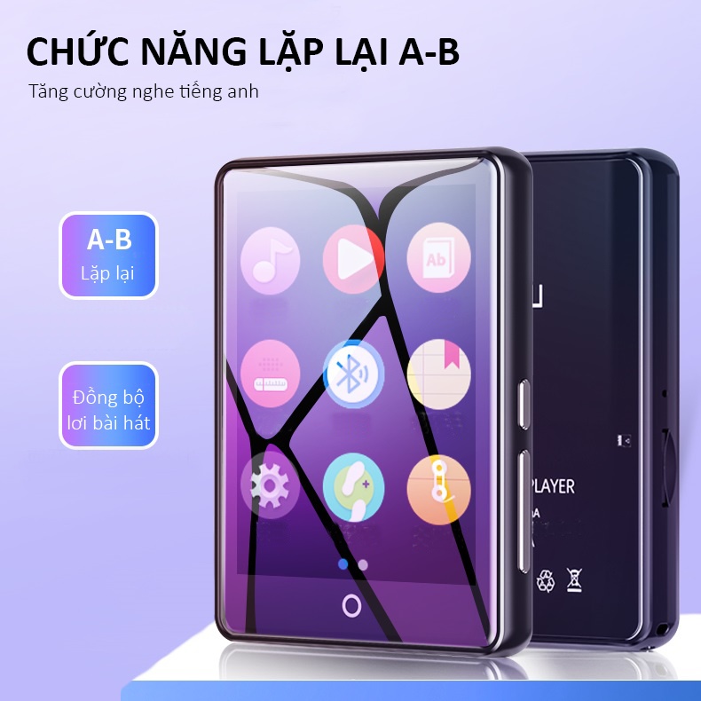 (Quà tặng 99k) Máy nghe nhạc xem phim hỗ trợ bluetooth đa ngôn ngữ tra từ điển cảm ứng dung lượng 8GB Ruizu M7