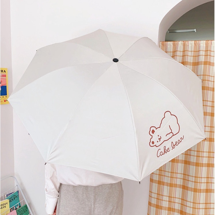 Ô dù đi mưa vải dù 2 lớp tự động gấp mở hình gấu thỏ hoạt hình che nắng siêu dễ thương giá rẻ