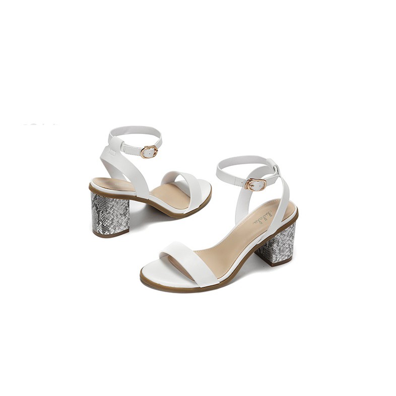 Sandal quai ngang Daphne da mềm mịn, gót vuông 6cm (size 38-240)