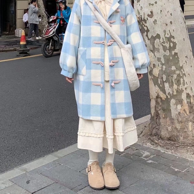 Chân Váy Chữ A Dài Qua Gối Lưng Cao Phong Cách Nhật Bản Mới