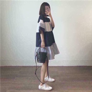 ĐẦM SUÔNG BABYDOLL PHỐI SỌC (Kèm ảnh thật)