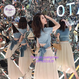 Set áo Croptop + chân váy xòe dành cho những cô nàng bánh bèo