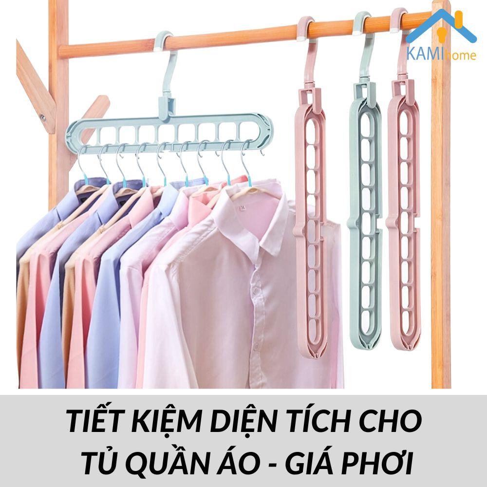 Móc nhựa treo quần áo gập gọn loại 9 lỗ có thể xoay nhiều hướng mã 70051