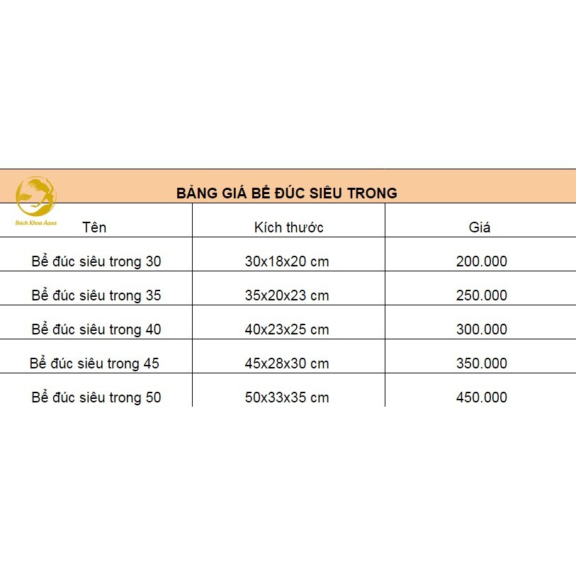 Bể đúc siêu trong 35x20x23cm