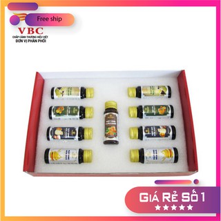 Hộp quà mật ong Tam Đảo Phú Quý, 5 hương vị mật ong rừng, tinh chất nghệ (1 hộp 9 chai 45g)