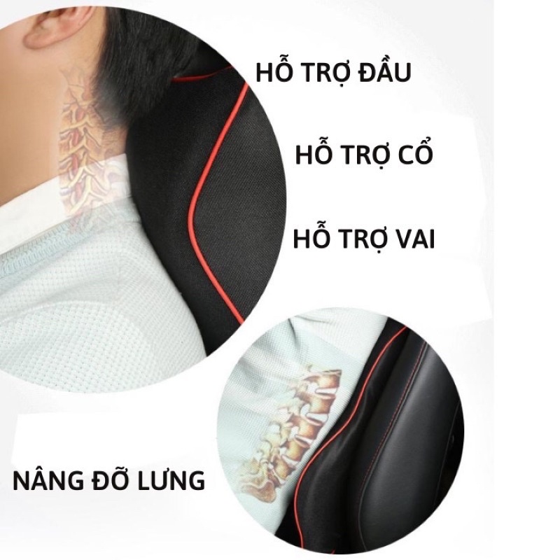 Gối Tựa Đầu - Dựa Lưng Ô Tô - Xe Hơi Cao Cấp Chất Liệu Cao Su Non Bọc Nỉ