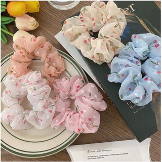 Dây Buộc Tóc Hình Quả Cherry 🍒 Dây cột tóc Scrunchies vải quả anh đào