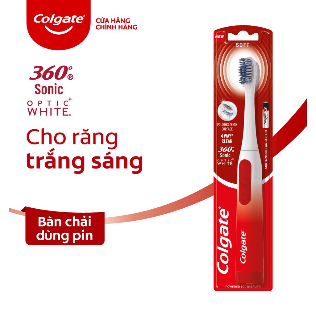 Bàn chải điện Colgate Sonic Optic White trắng sáng sóng âm