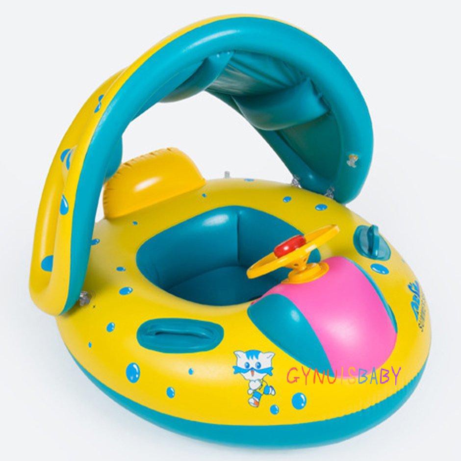 【GYB】Swimming Pools Accessories Kids Inflatable Ring Inflatable Float With Sunshade