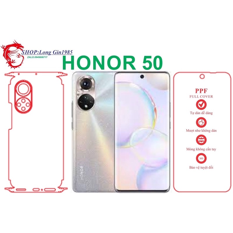 Honor 50 miếng dán trong Ppf mặt sau và mặt trước chống va đập chống trầy xước tốt