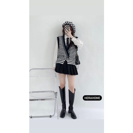 Áo Gile Len Kẻ Ziczac Ullzang☁️