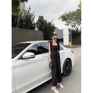 Jumpsuits Ống Suông Dài Cột Vai Nơ
