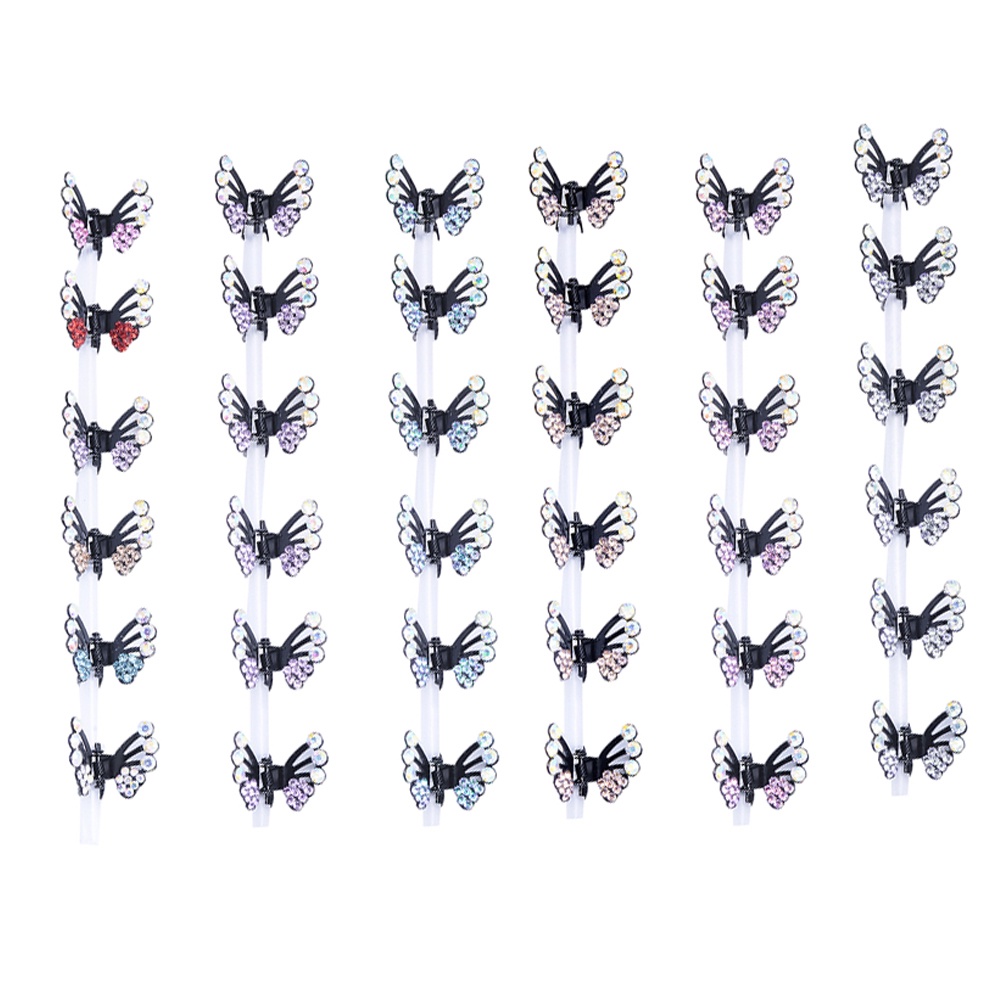 Set 6 kẹp tóc mini hình chú bướm đính đá đáng yêu