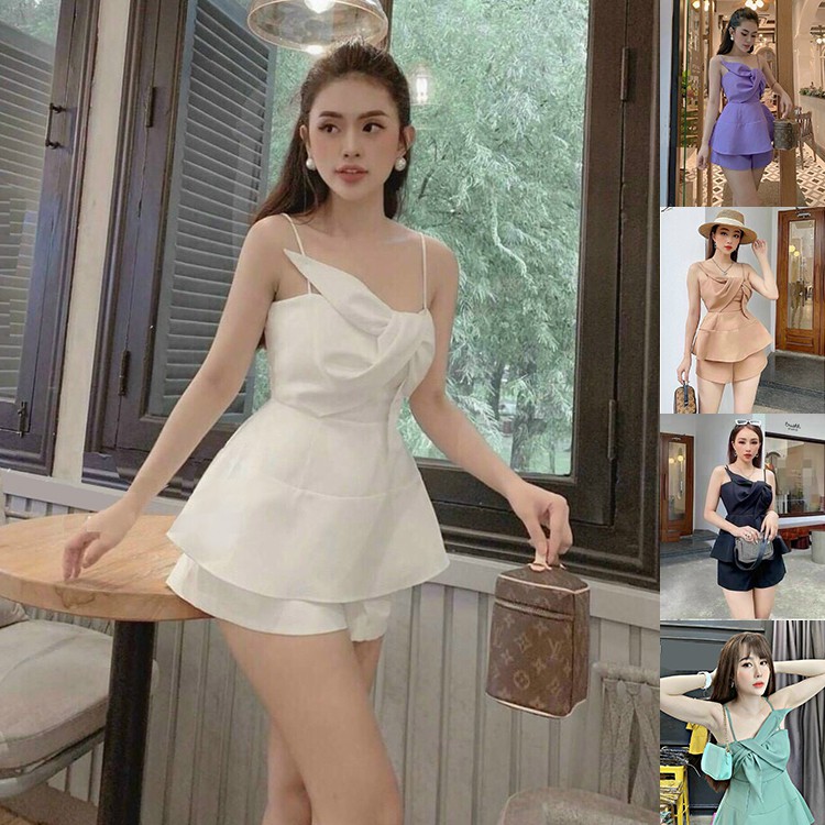 Đồ Bộ Nữ 2 Dây Thắt Nơ Xinh Xắn Trẻ Trung[VOUCHER MINA12345,HÀNG THIẾT KẾ]