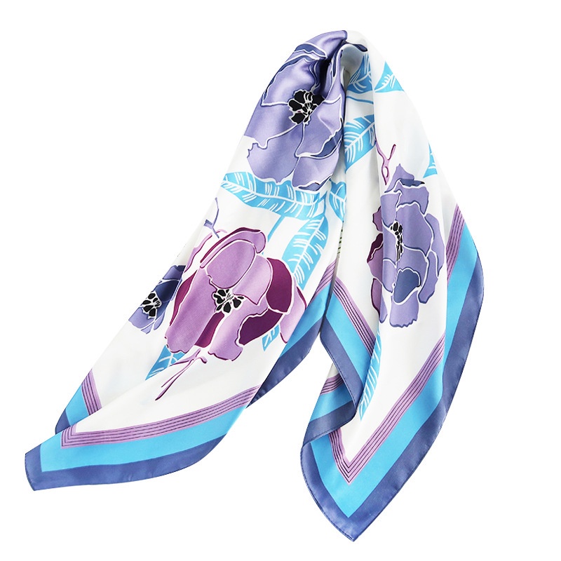 Khăn Choàng Lụa In Hình Vuông 70CM (27.5*27.5 Inches) WJ1026-90