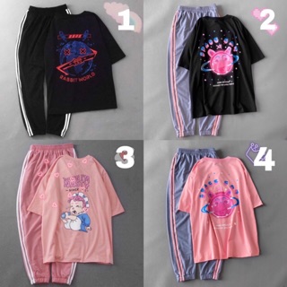 [ COMBO TIẾT KIỆM ] Set áo thun tay lửng + quần 2 sọc unisex