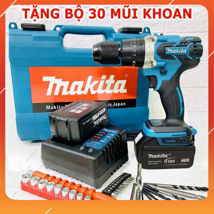 Máy khoan pin 3 chức năng khoan tường khoan gỗ bắn vít, không chổi than, khang nước tuyệt đối, pin khủng [bảo hành 12 th
