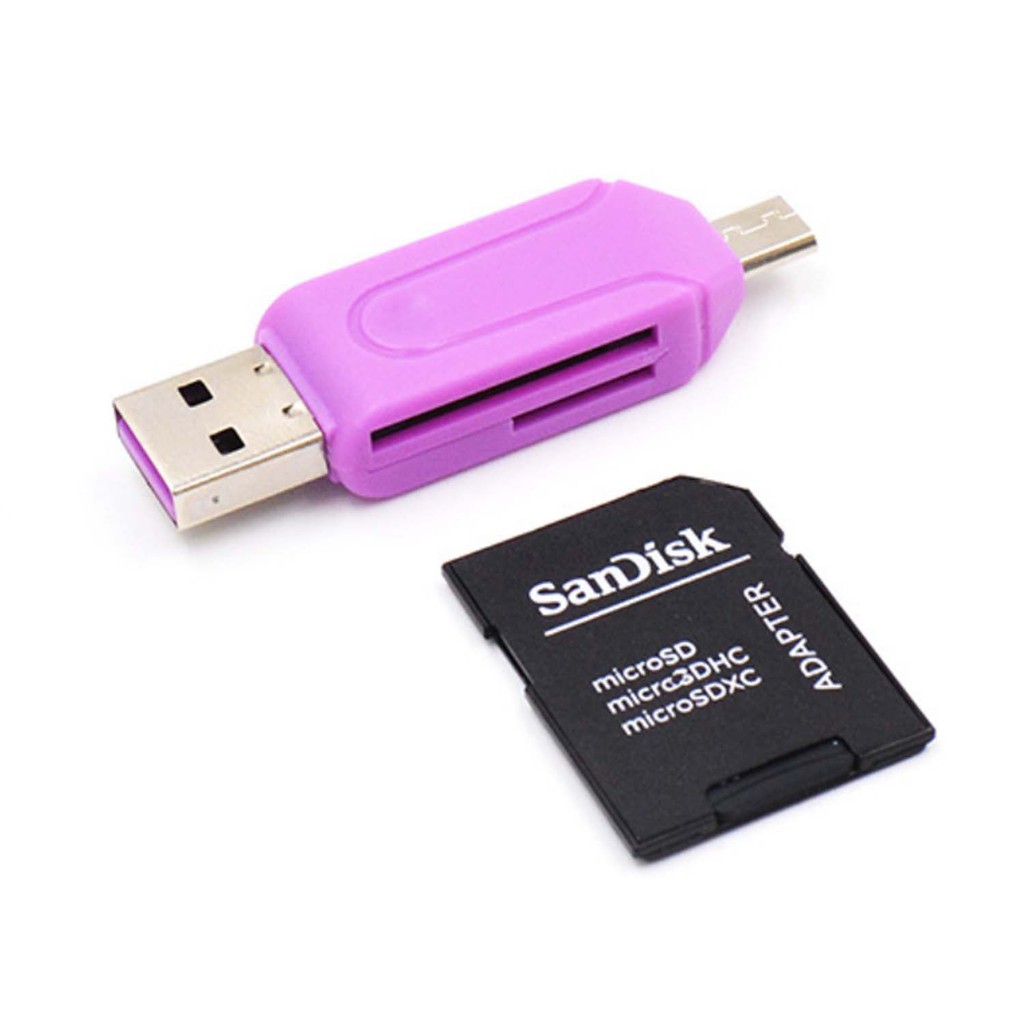 Đầu đọc thẻ nhớ Micro USB 2.0 SD T-Flash MMC SD SDHC TF cho điện thoại máy tính bảng