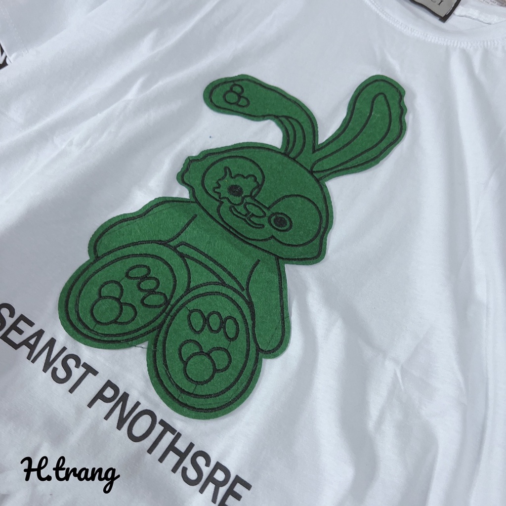 Áo phông nữ thỏ đính nổi ,áo thun nữ dáng form suông rộng giấu quần. Chất cotton đẹp ạ có 3 màu