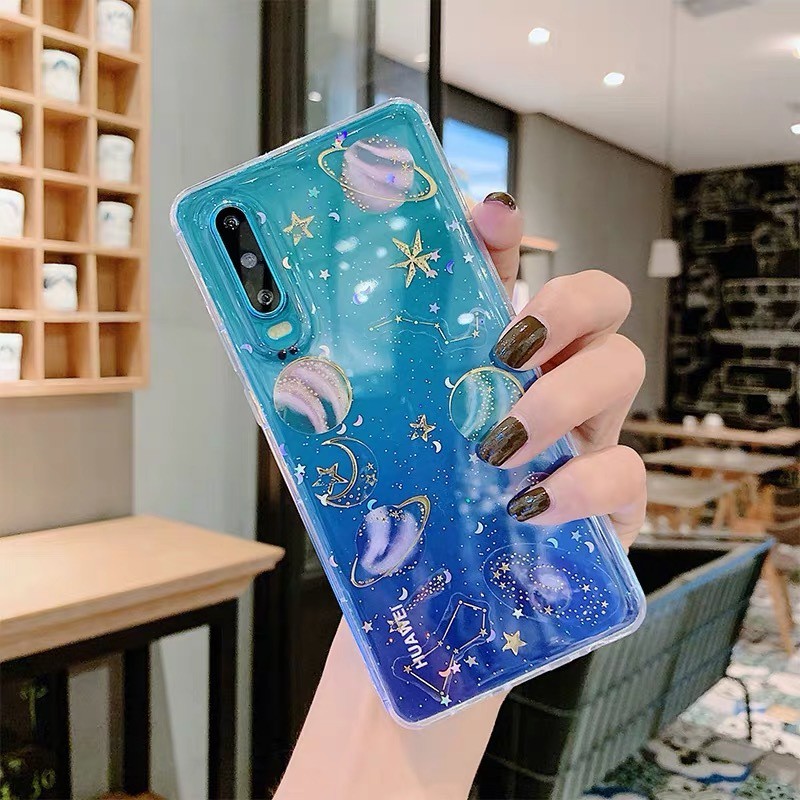 Ốp Điện Thoại Họa Tiết Hành Tinh Lấp Lánh Cho iPhone yptr