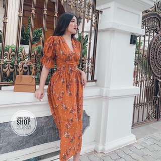 Đầm hoa chùm cam đất bigsize 60-90kg oversize ( #quanaochonguoibeo >> shop: quanao_chonguoibeo)