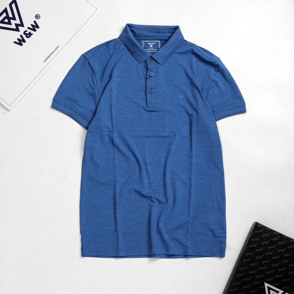 Áo Polo Nam W&W Dáng Slim Fit- Cổ Áo Không Chân Ngắn Tay Màu Trơn - Chất Liệu Thoáng Mát, Thấm Hút Tốt WPO50S