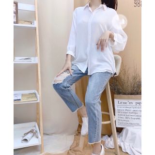 [THANH LÝ SHOP] Áo sơ mi trắng tay phồng truyền thống