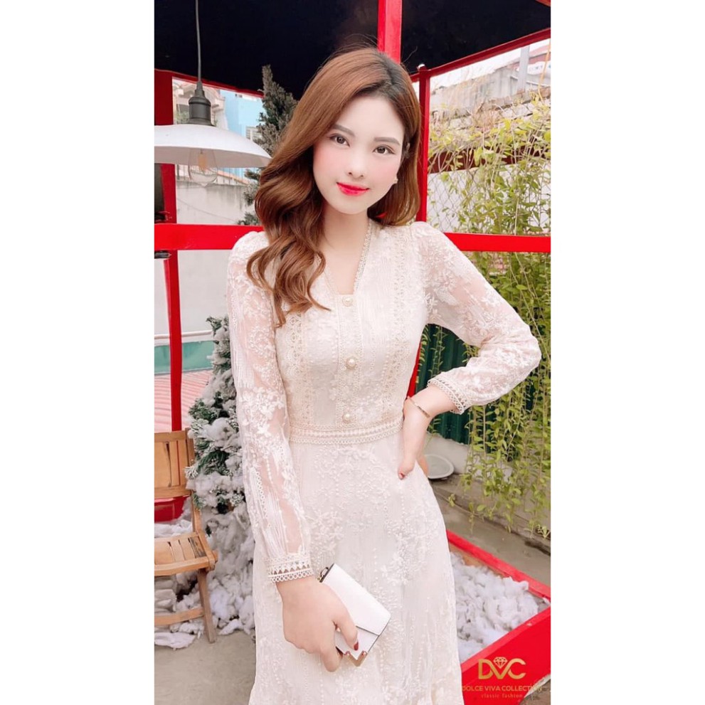 💗GIÁ SỐC💗 Đầm ren thiết kế dáng suông tiểu thư V1801 ✅ kèm ảnh thật