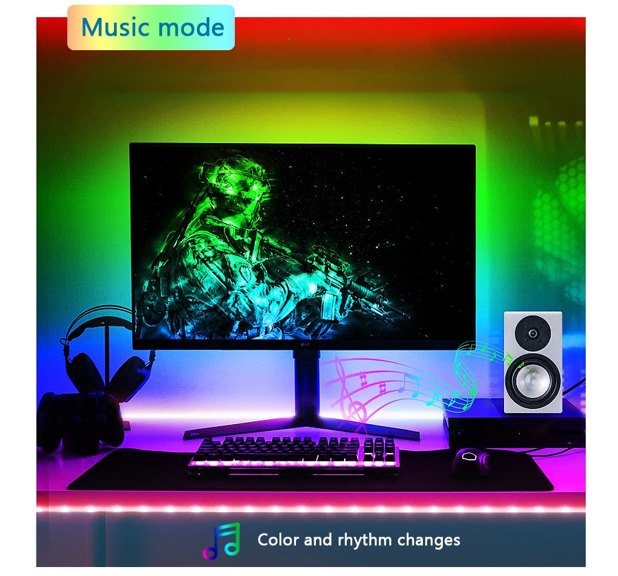 Đèn LED dây RGB 5050 2835 Wifi 24 nút thông minh điều khiển bằng giọng nói Amazon Alexa Google