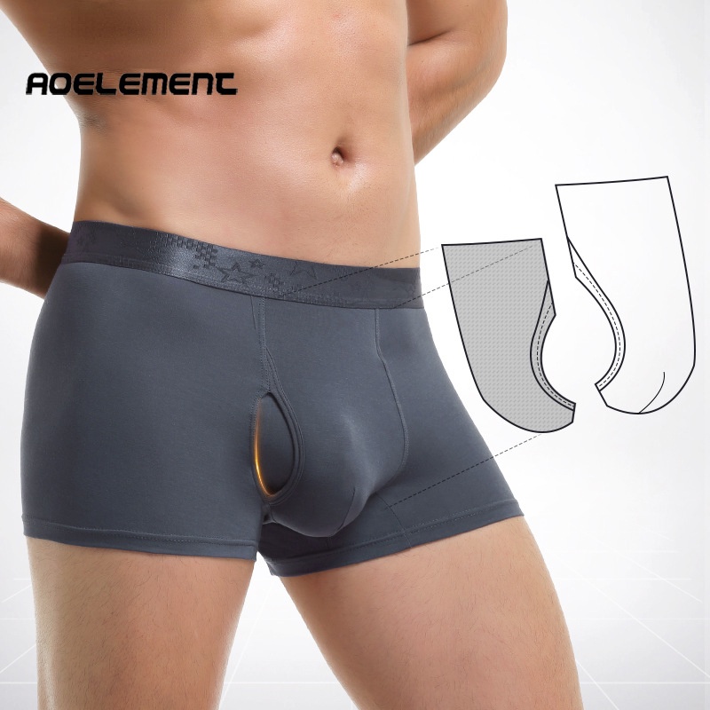 Quần Lót Boxer Màu Trơn Mềm Mại Thoáng Khí Thoải Mái Gợi Cảm Cho Nam 240