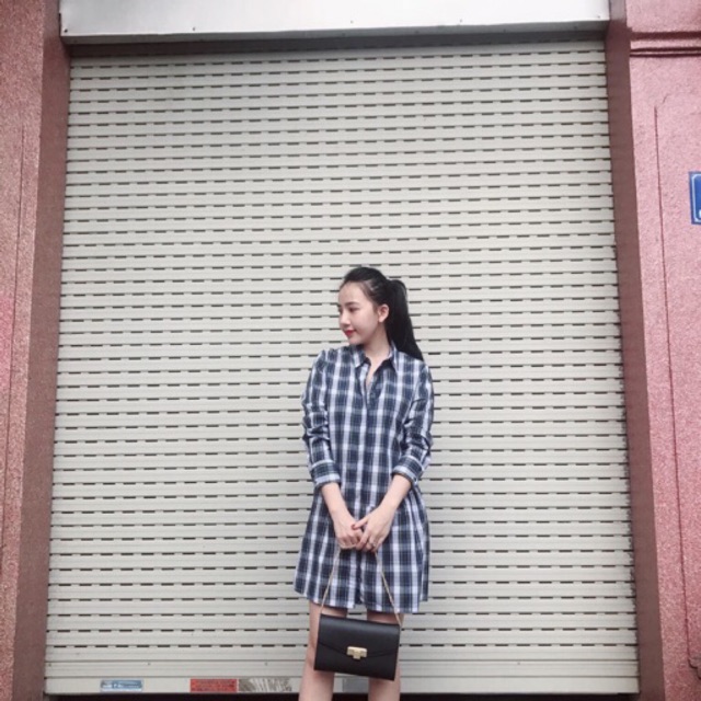 Váy kẻ zara