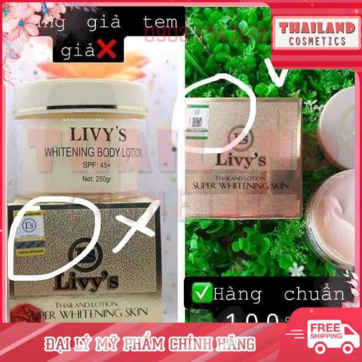 (Hàng chuẩn) Kem Body Whitening Livy's Thái Lan (Nhiều màu)