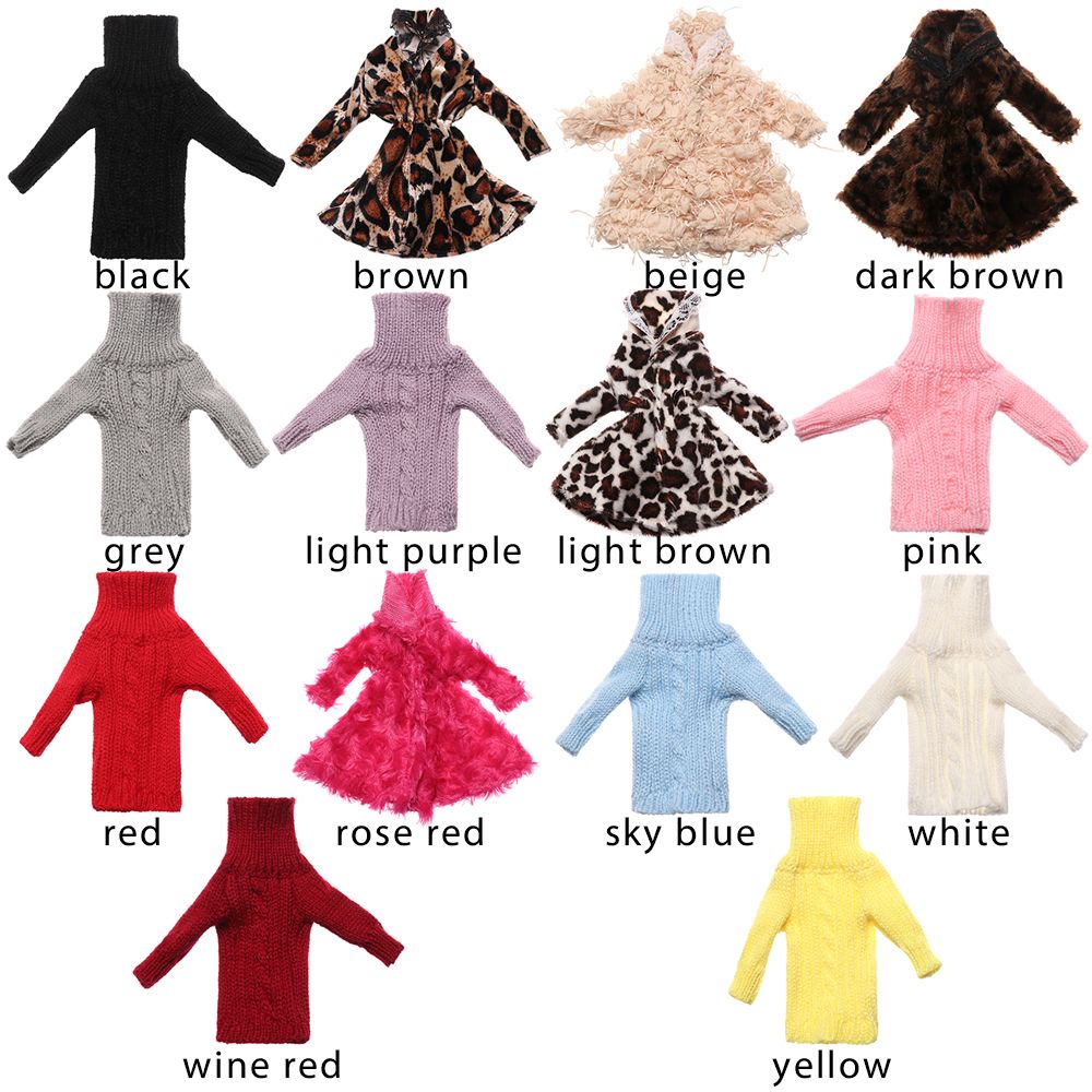 Áo khoác len họa tiết da báo nhiều màu sắc cho búp bê tỉ lệ 1 / 6