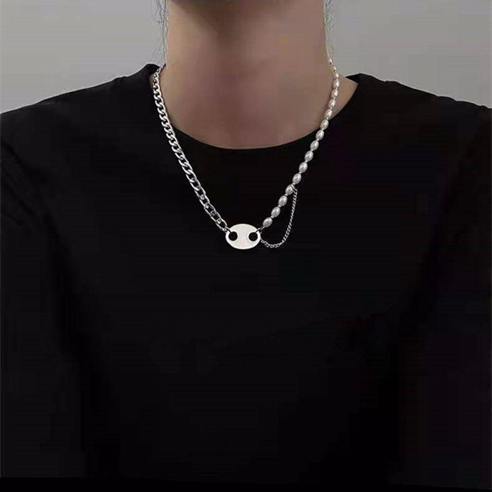 AROMA Vòng cổ Thép Titan Mặt Hình Mũi Heo Thời Trang Hàn Quốc