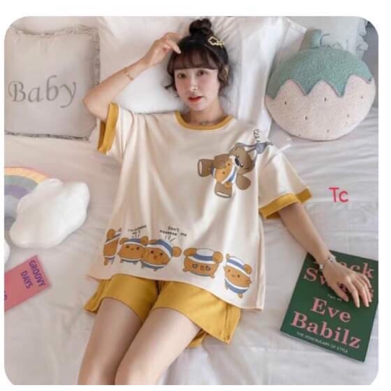 Bộ đùi gấu vai viền vàng TC6