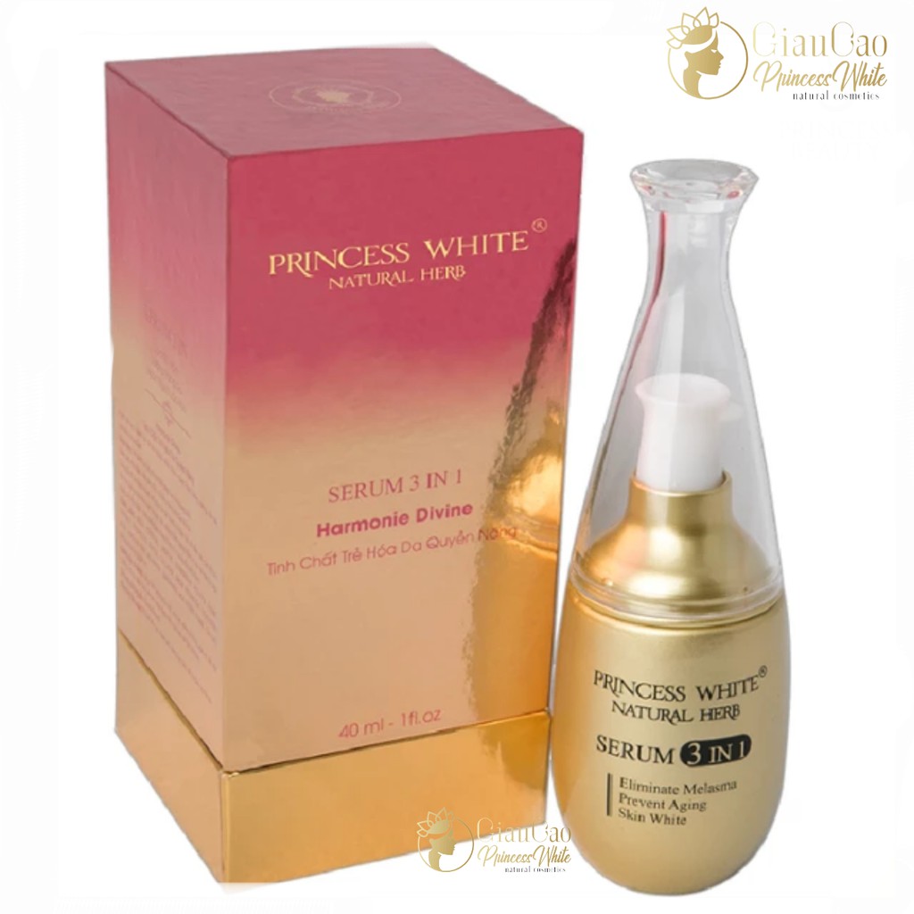 SERUM PRINCESS WHITE 3IN1 DƯỠNG TRẮNG DA PRINCESS WHITE CHAI 40ML