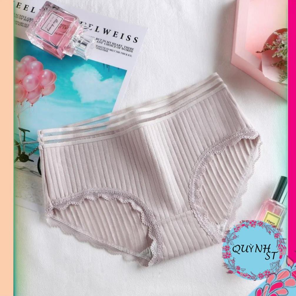 Quần Lót Cotton Tăm Cạp Viền Cao Cấp ❤Quần lót nữ cotton co dãn mềm mịn❤ DL108