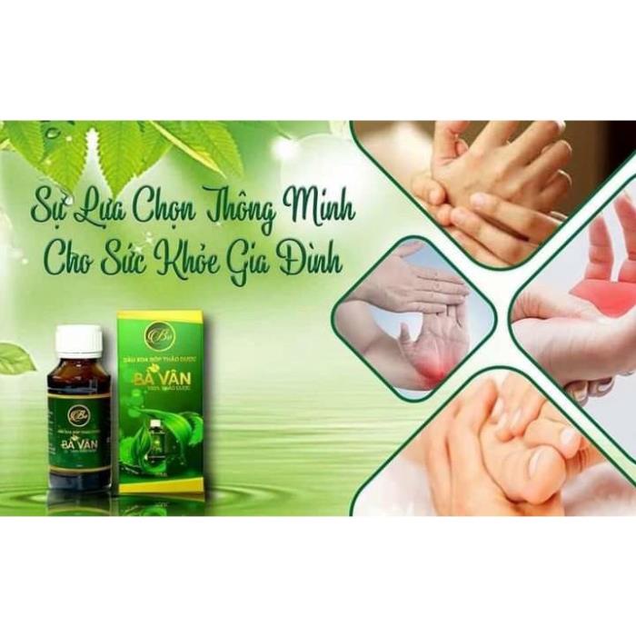 Dầu xoa bóp thảo dược Bà Vân, Xoa Bóp Dược Liệu Giảm đau nhức mỏi cơ Cảm Cúm, 70ml