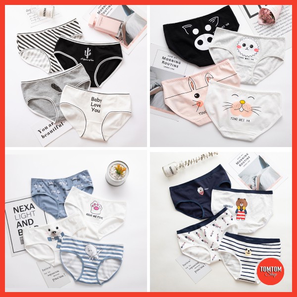 SET 5 Quần Lót Nữ Cotton Nâng Mông Thông Hơi Hoạ Tiết Dễ Thương CB1 | BigBuy360 - bigbuy360.vn