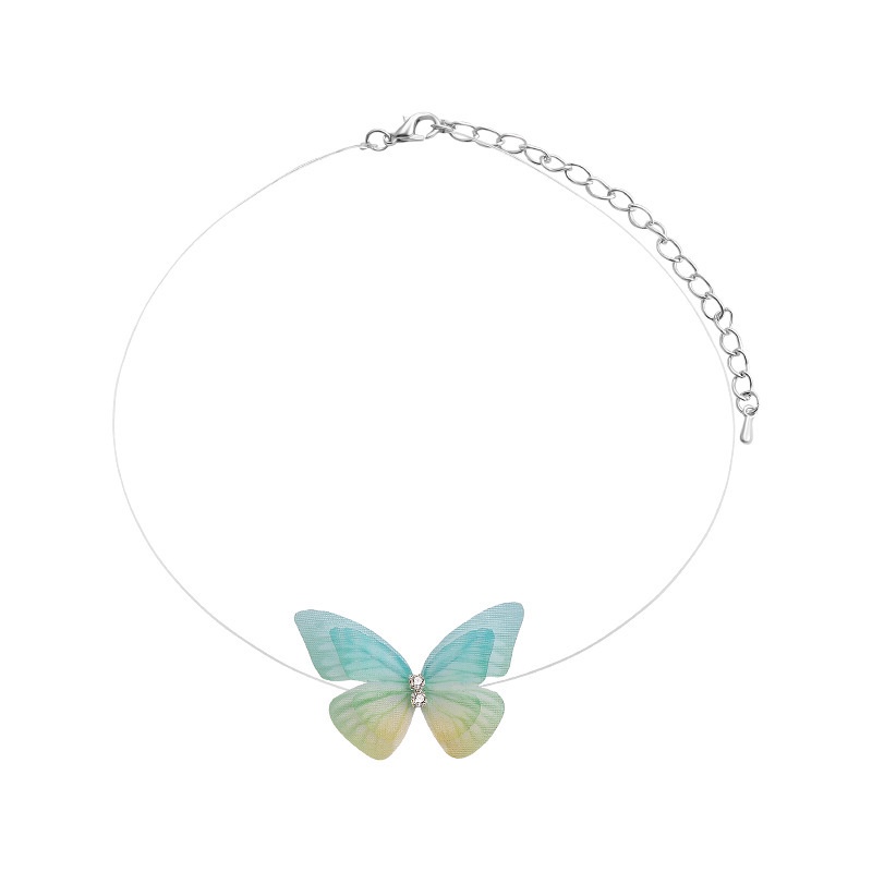 Vòng Cổ Choker Vải Tuyn Hình Bướm Ba Chiều Trong Suốt Thời Trang