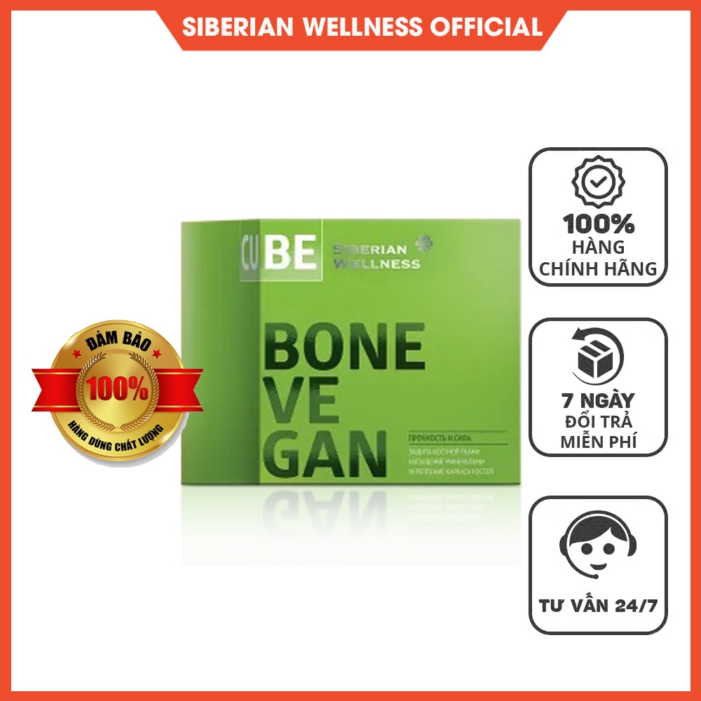 3D Bone Vegan Cube - Giúp xương chắc khỏe, hỗ trợ người loãng xương - SIBERIAN WELLNESS - 30 túi