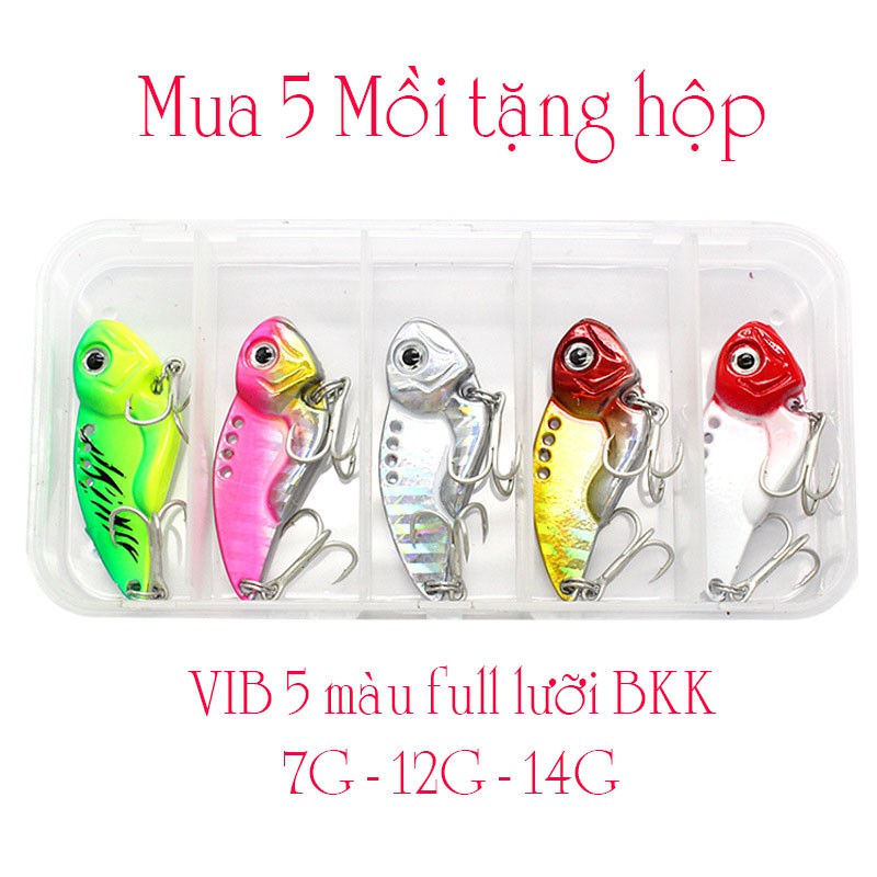 Mồi câu lure cá sắt VIB 7g,12g,14g mồi lure cá lóc, cá chẽm full lưỡi BKK mua 5 con tặng hộp đựng MOI-6