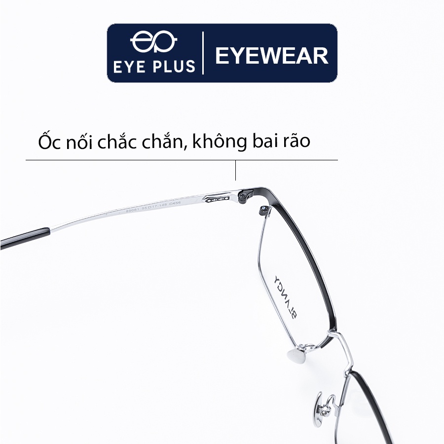Gọng kính mắt cận nam nữ thời trang EYE PLUS clubmaster phối màu hottrend Blancy-89061