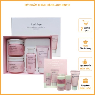BỘ KEM DƯỠNG ẨM, TRẮNG DA Chiết Xuất Lá Hoa Anh Đào Innisfree Jeju Cherry Blossom Cream Duo Set